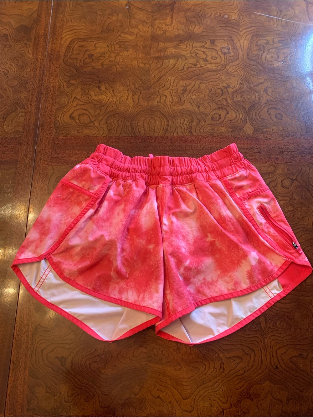 lululemon athletica Pink Tie-Dye/Camo Pattern Athletic Shorts